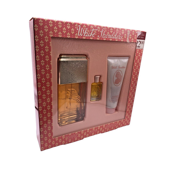 White Shoulders Perfume Gift Set Boxed NEW 4.5 Fl Oz Eau de Cologne Mini Lotion - Picture 3 of 9